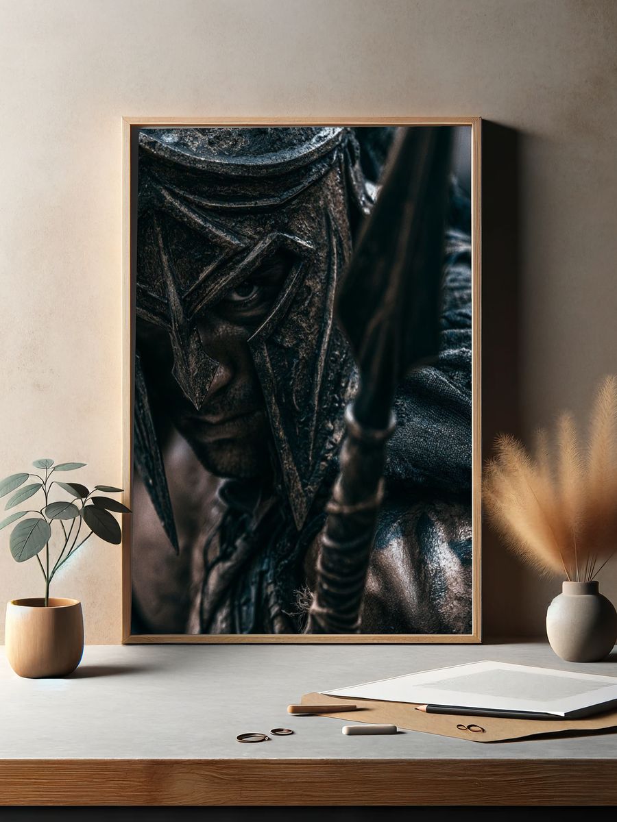 Spartan Warrior Portrait Print. — room view 2