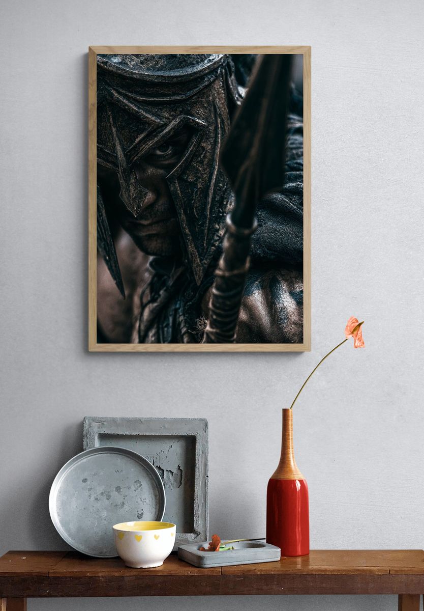 Spartan Warrior Portrait Print. — room view 3