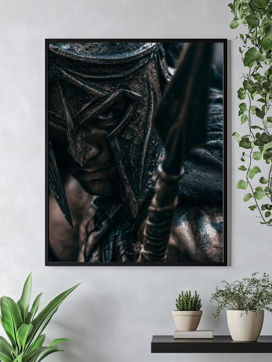 Spartan Warrior Portrait Print. — room view 4