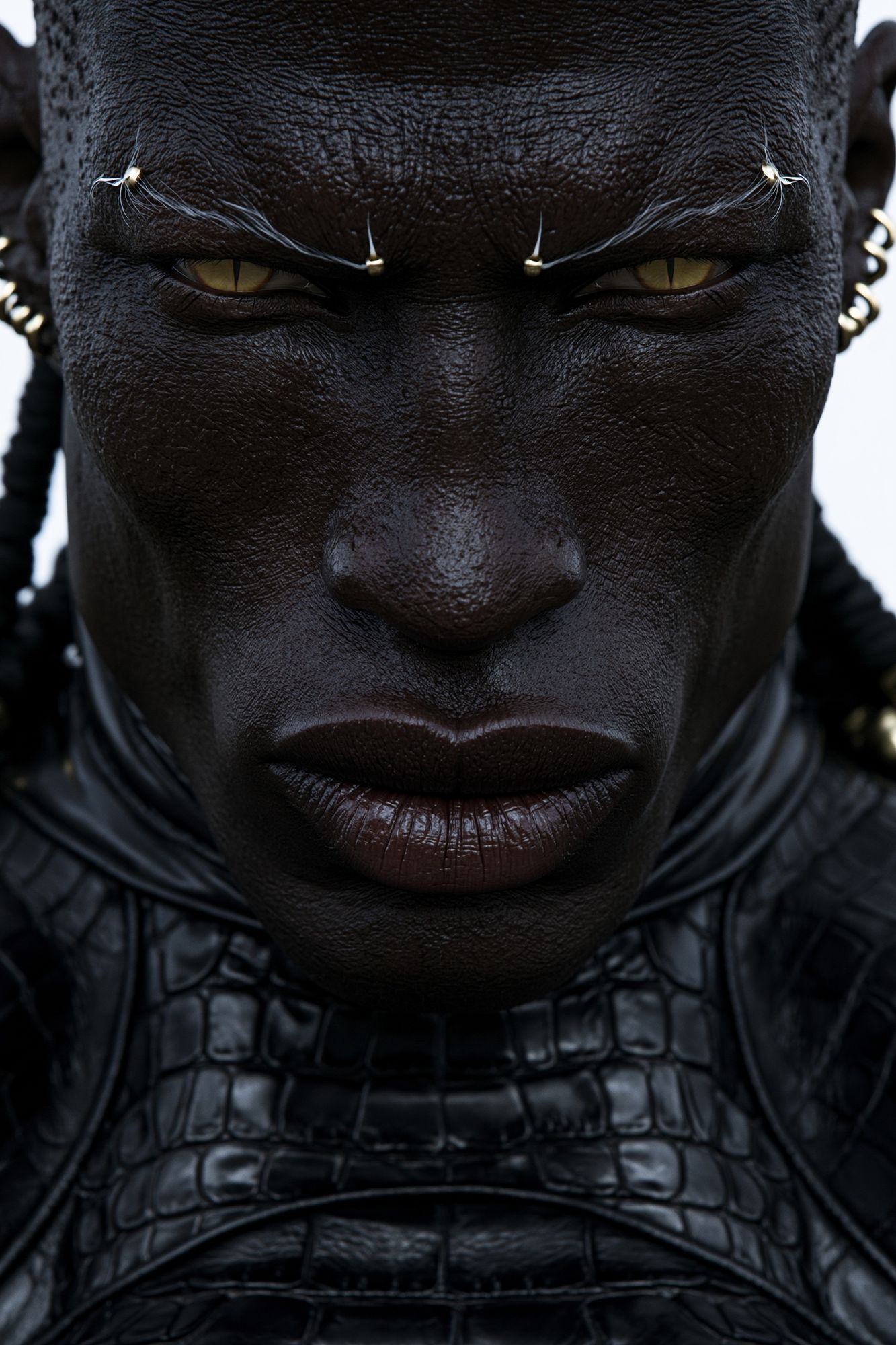 Dark Warrior Portrait Print. poster — fine-art art