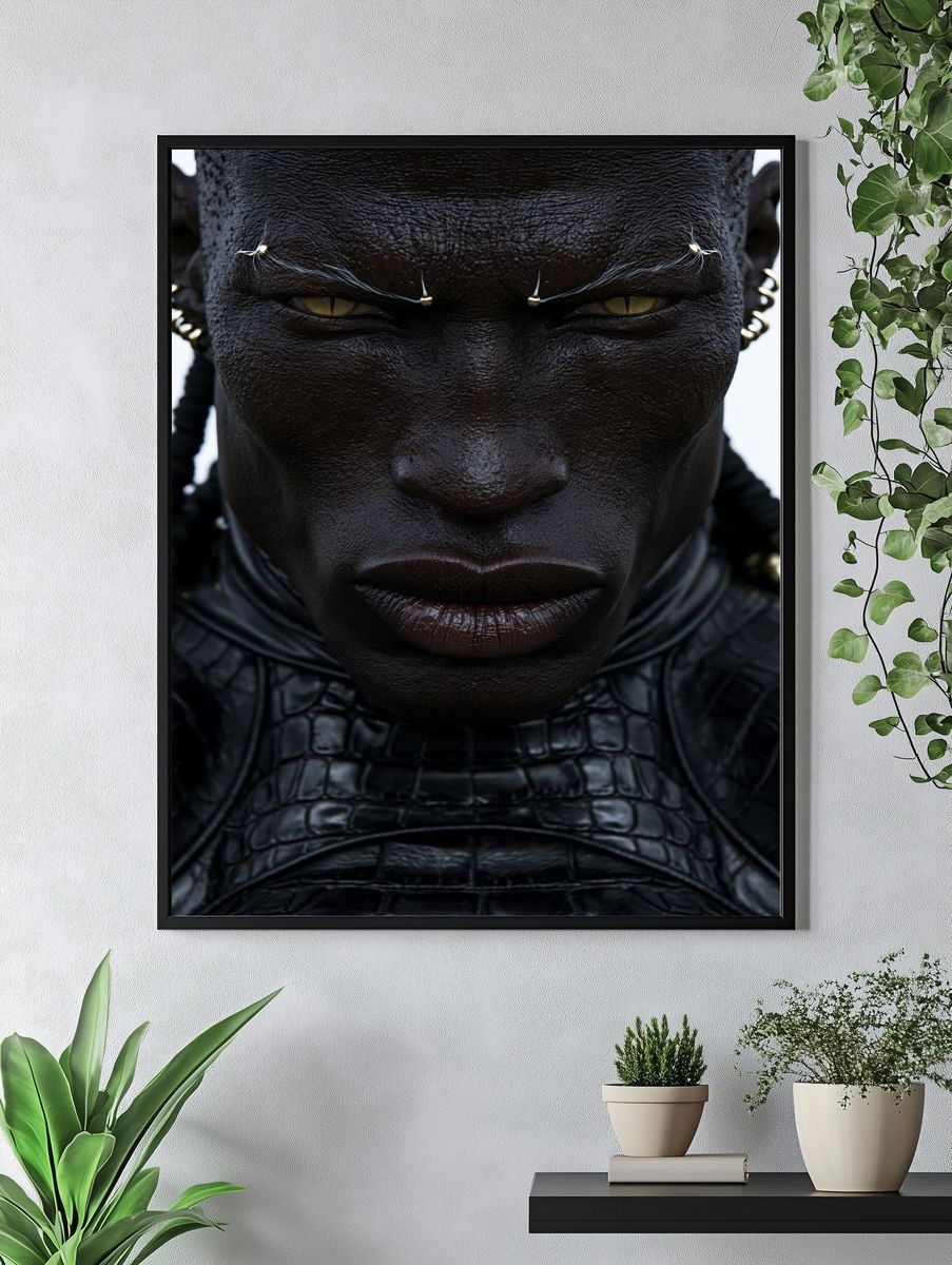 Dark Warrior Portrait Print. — room view 4