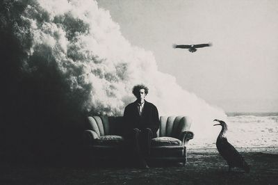 Surreal Seaside Portrait Print. poster