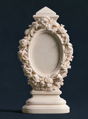Ornate Floral Frame Sculpture Poster. poster — fine-art art