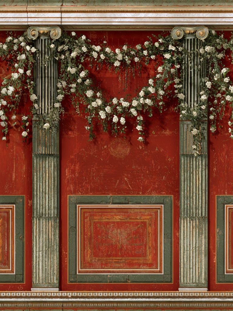 Ornate Red Wall — Fine-Art Print. poster detail