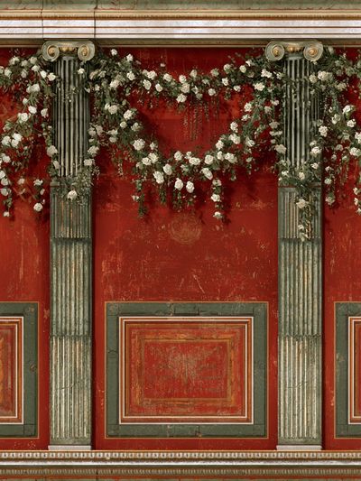 Ornate Red Wall — Fine-Art Print. poster