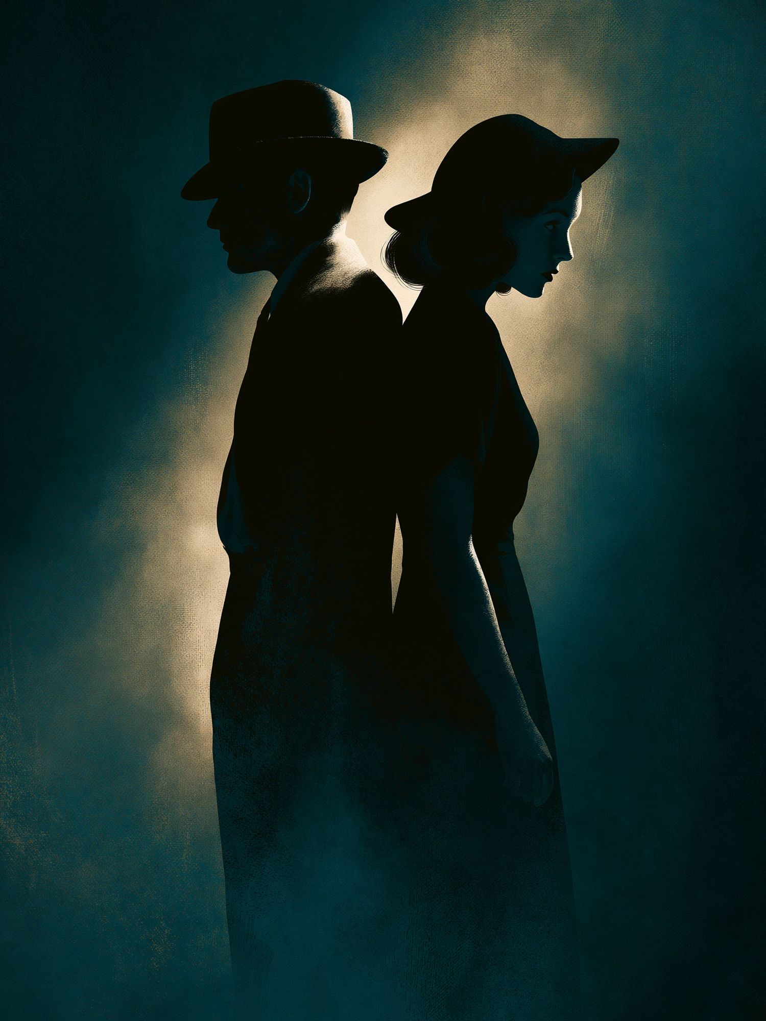 Noir Couple Silhouette Poster. poster detail