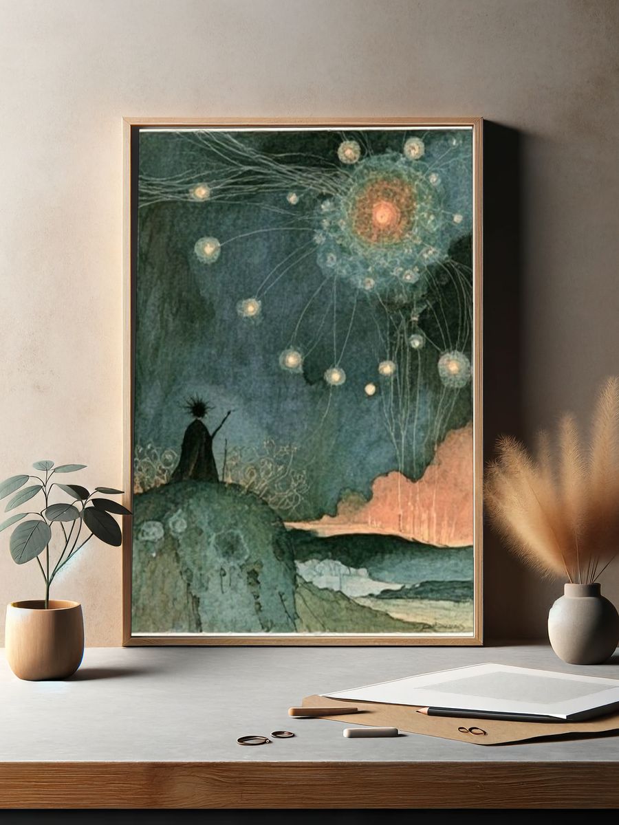 Celestial Dreamscape Illustration Poster. — room view 2