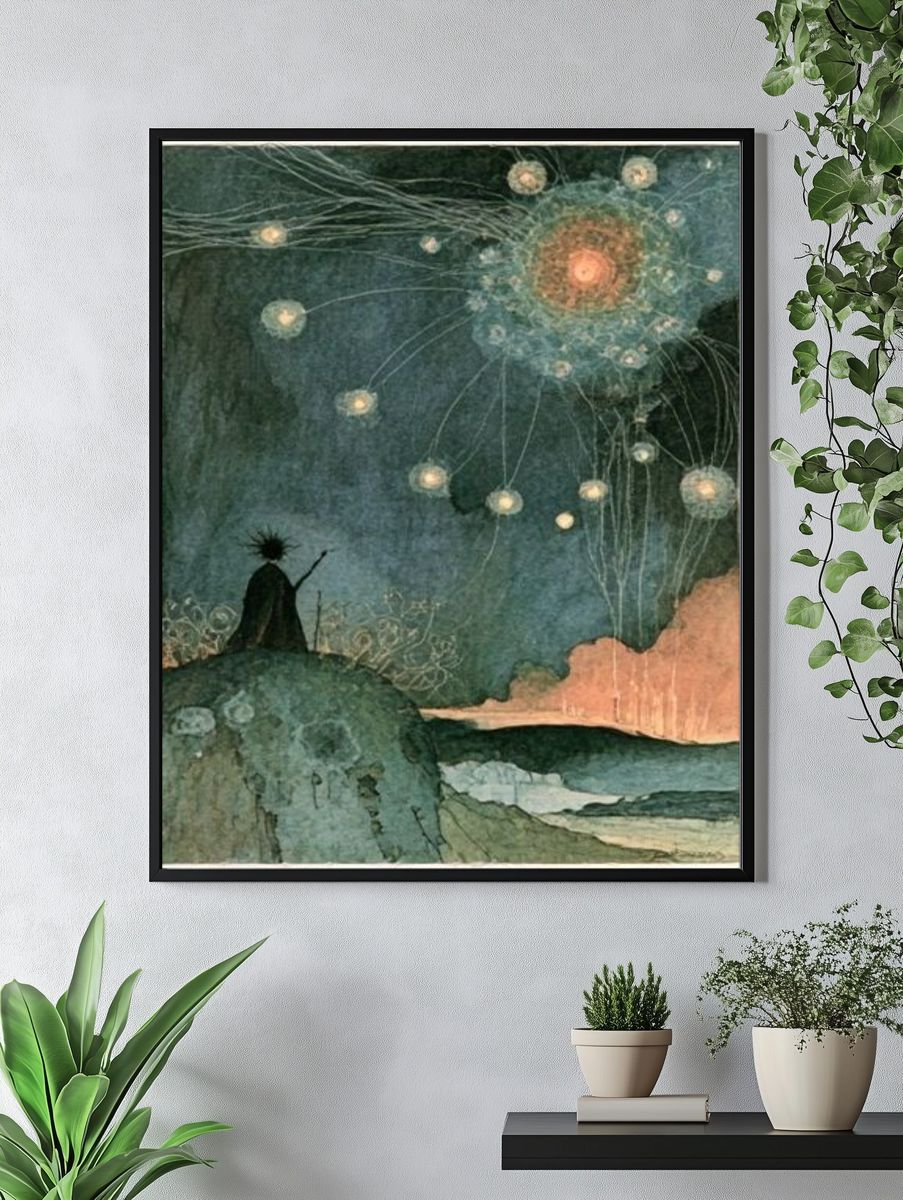 Celestial Dreamscape Illustration Poster. — room view 4