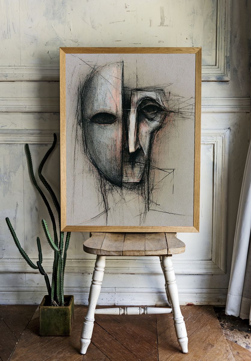 Abstract Mask Fine-Art Print. room preview