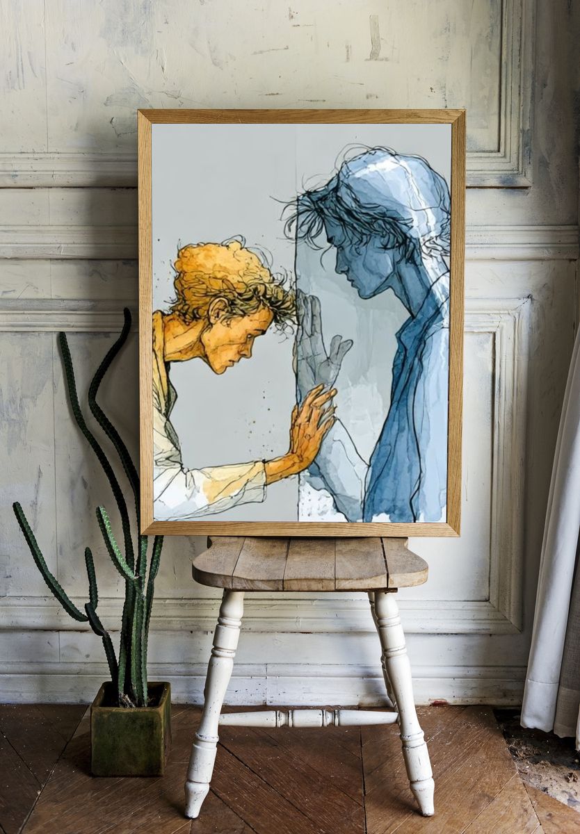 Two Figures in Reflection Print. — room view 1