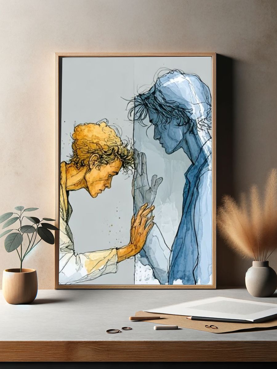 Two Figures in Reflection Print. — room view 2