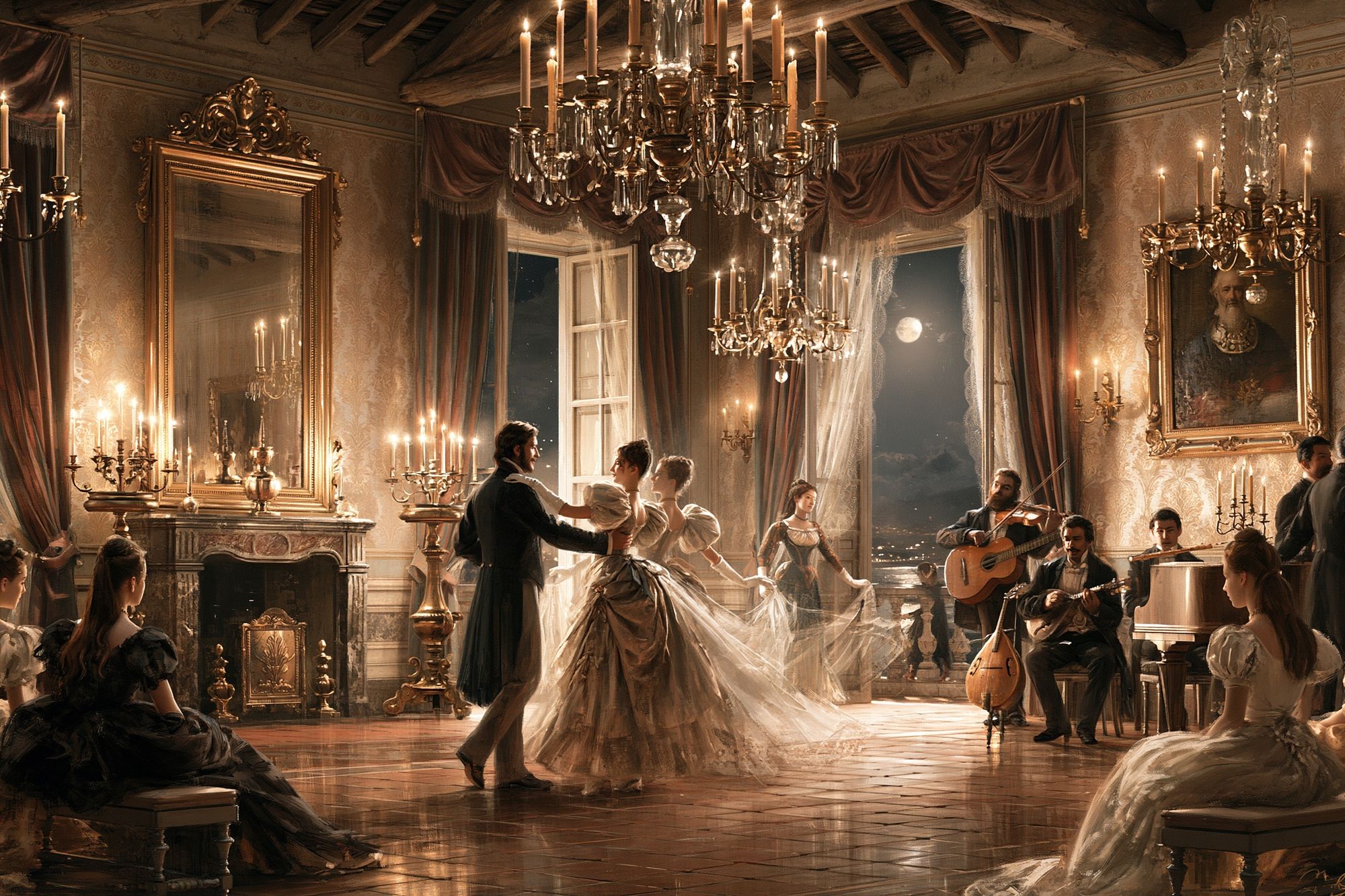 Moonlit Ballroom Dance Fine-Art Print. poster detail