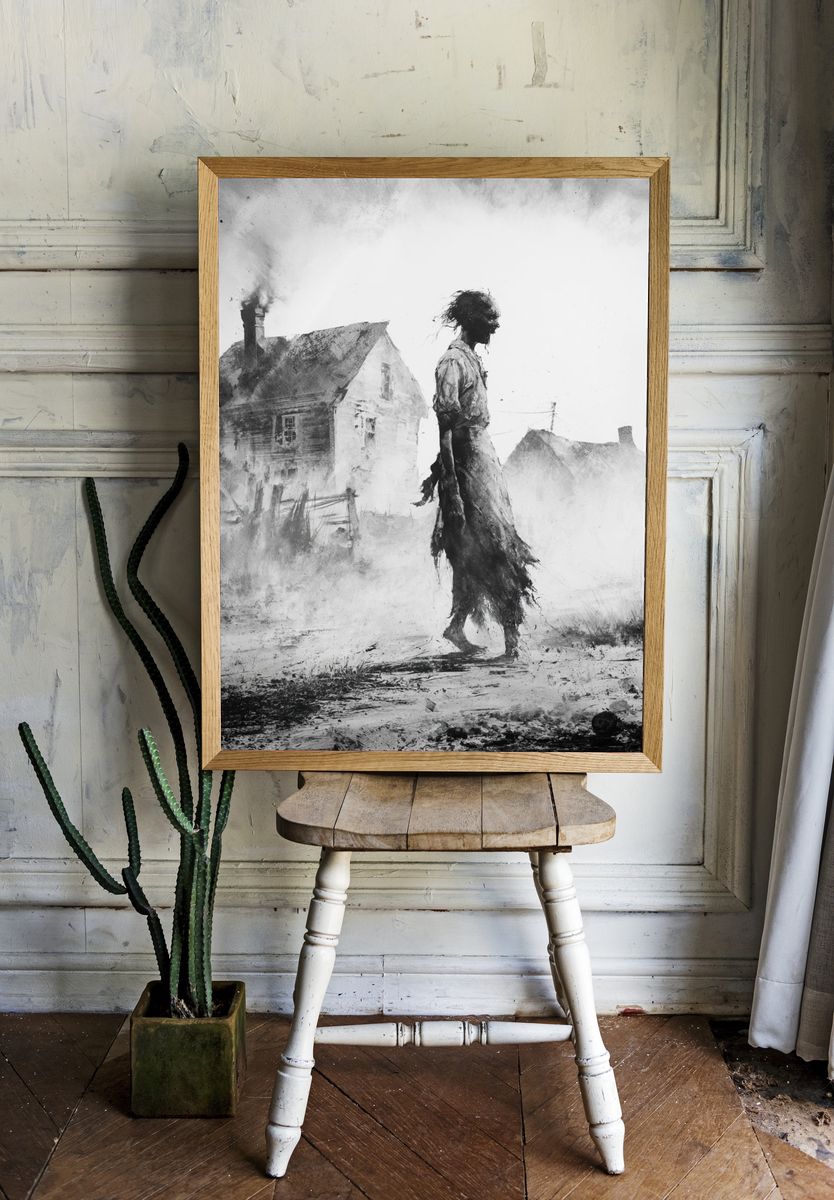 Ghostly Village Figure Fine-Art Poster. — room view 1