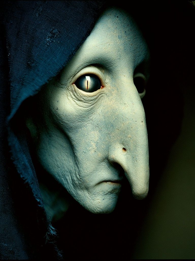 Mysterious Mask Portrait Print. poster — fine-art art