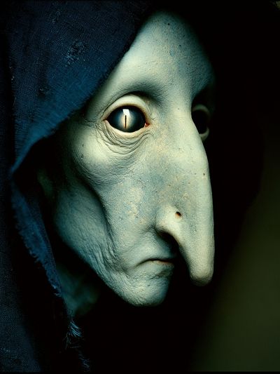 Mysterious Mask Portrait Print. poster print