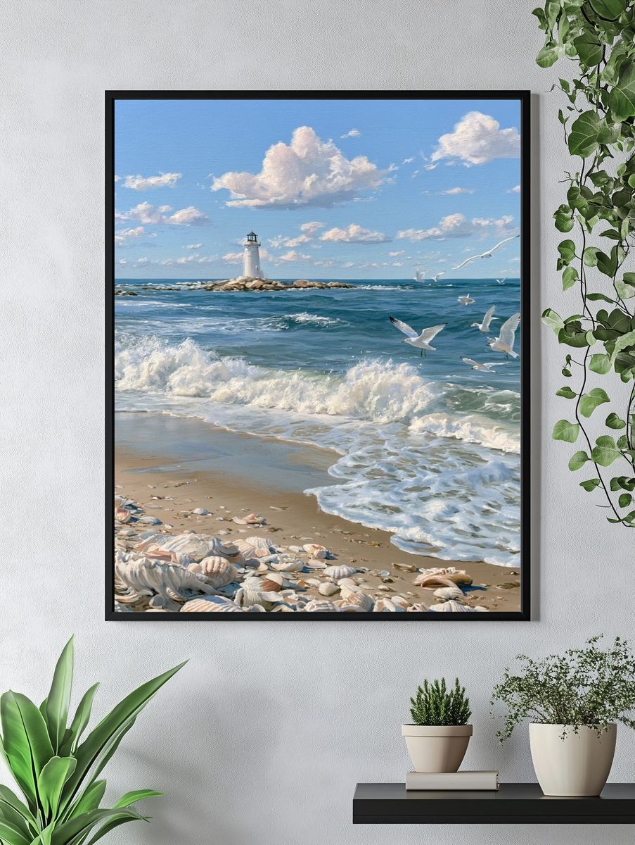 Seaside Lighthouse — Fine-Art Print. — room view 4