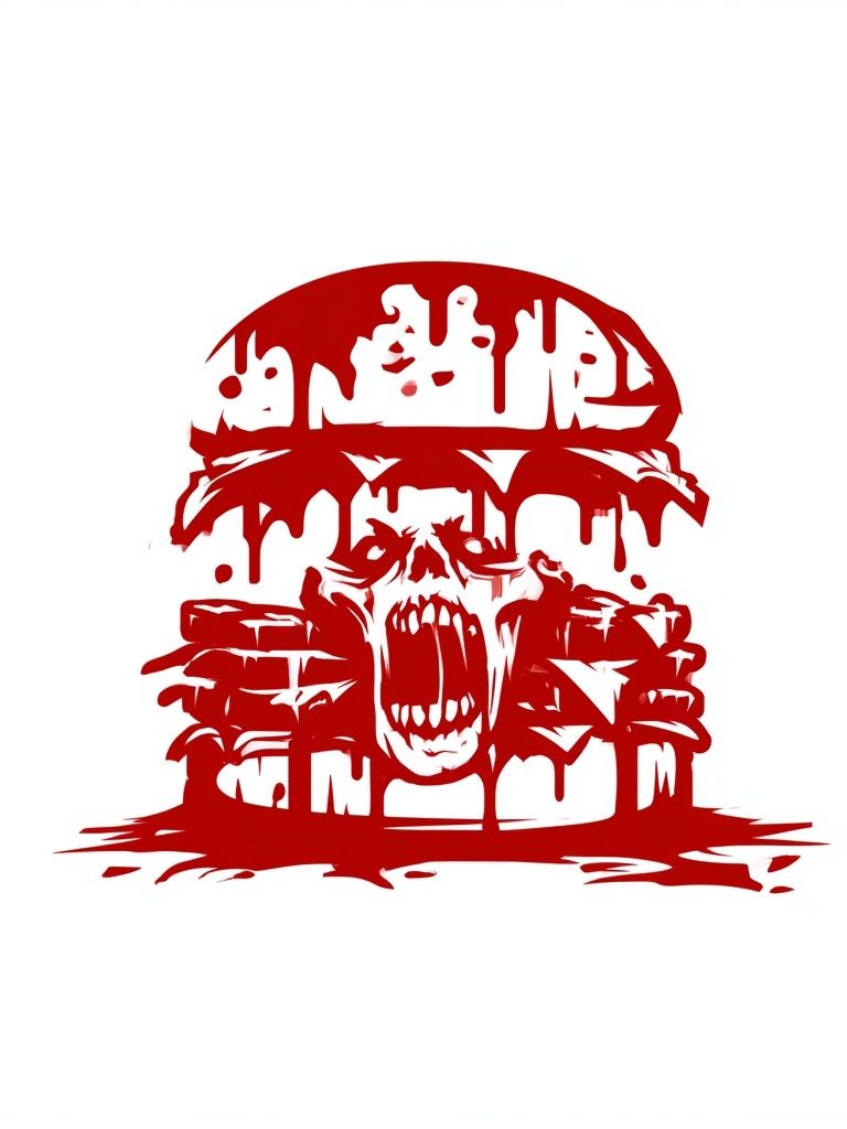 Blood Skull Horror Illustration Poster. poster — fine-art art