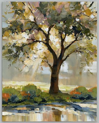 Sunlit Tree Landscape Print. poster print