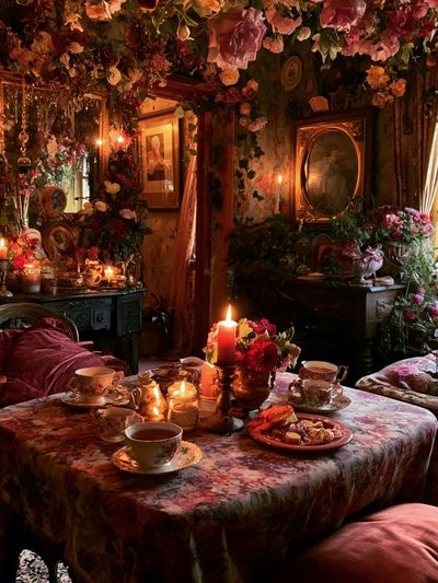Romantic Floral Tea Room Print.