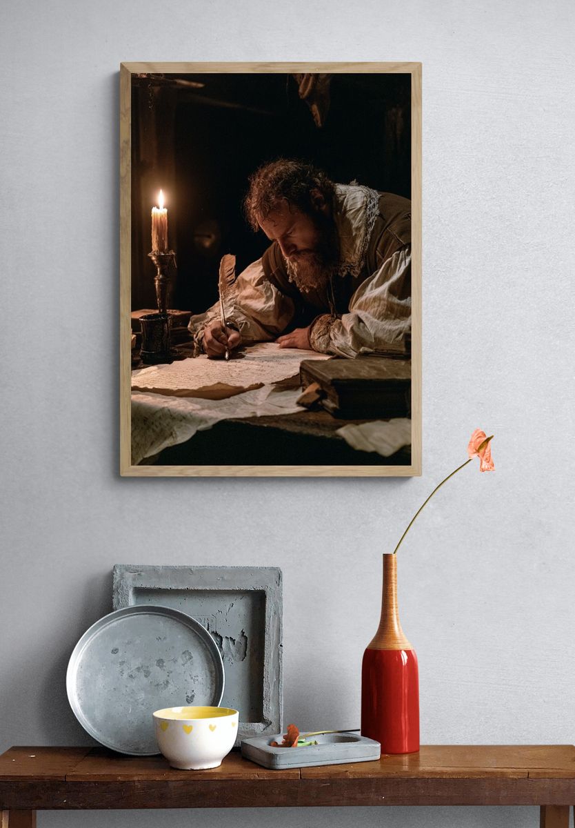 Medieval Scribe Candlelight Poster. — room view 3