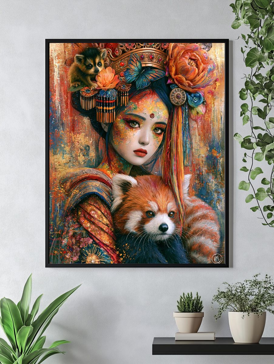 Bohemian Geisha and Red Panda Print. — room view 4