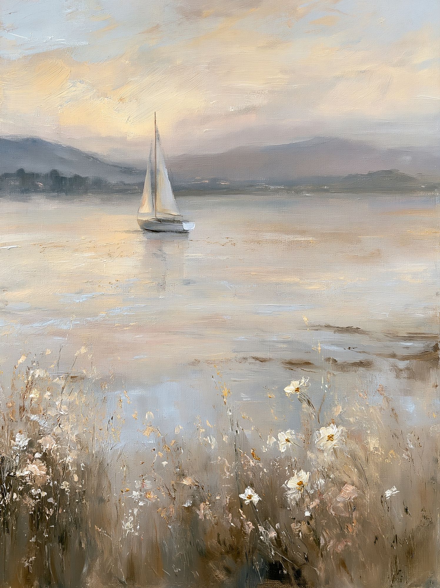 Sailboat at Dawn Fine-Art Print. poster — fine-art art