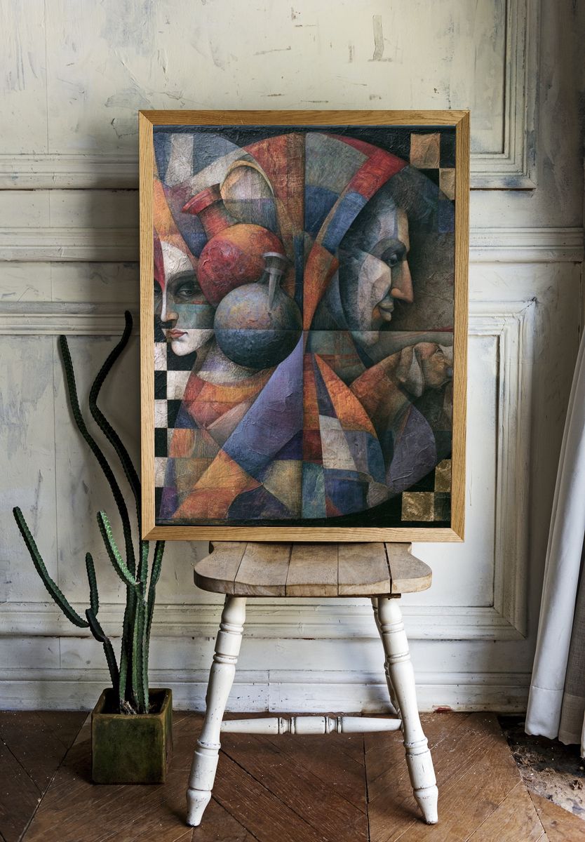 Cubist Faces Fine-Art Print. — room view 1