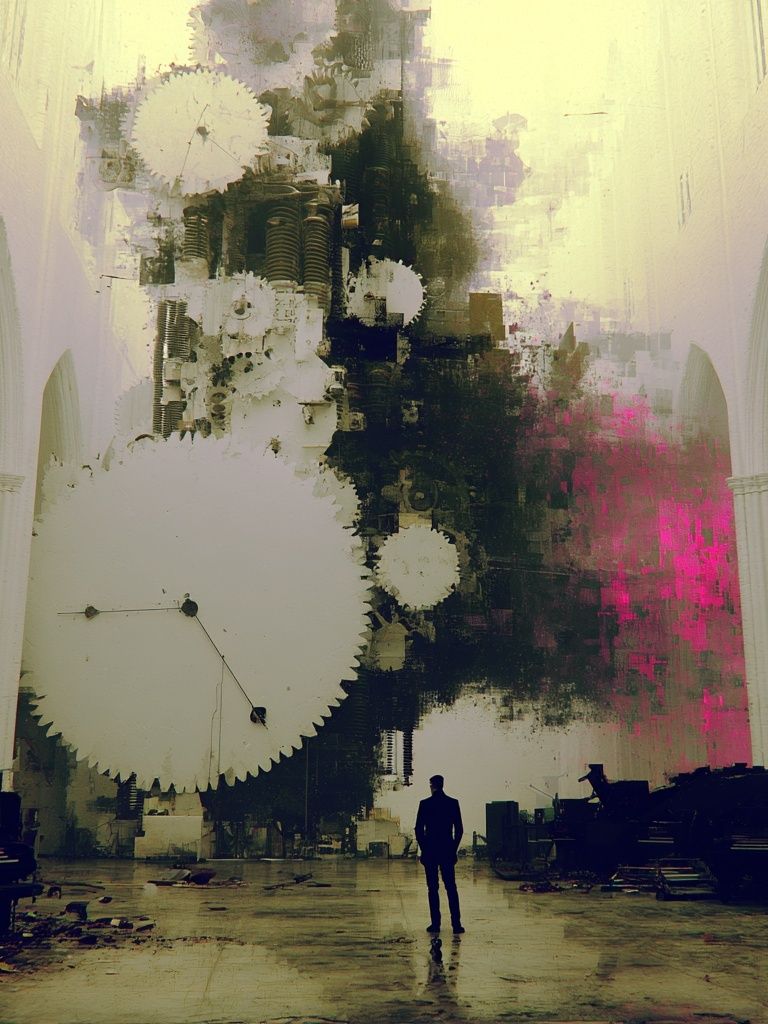 Surreal Cathedral Glitch Poster. poster — fine-art art