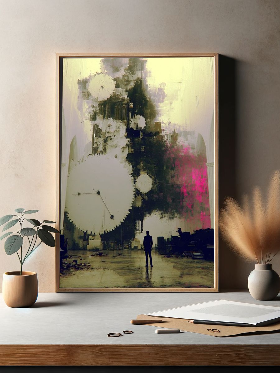 Surreal Cathedral Glitch Poster. — room view 2