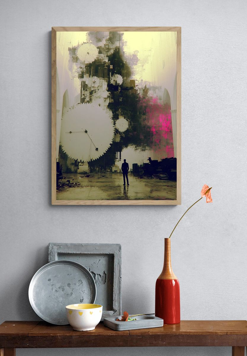 Surreal Cathedral Glitch Poster. — room view 3