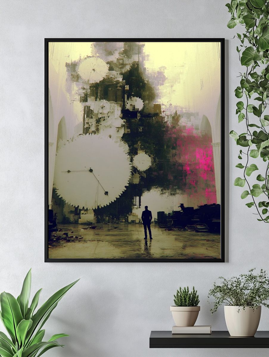 Surreal Cathedral Glitch Poster. — room view 4