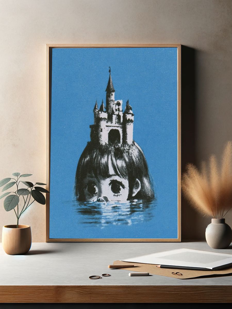 Surreal Castle Girl Print. — room view 2