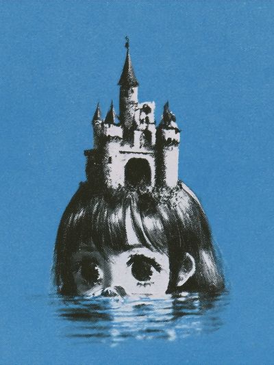Surreal Castle Girl Print. poster