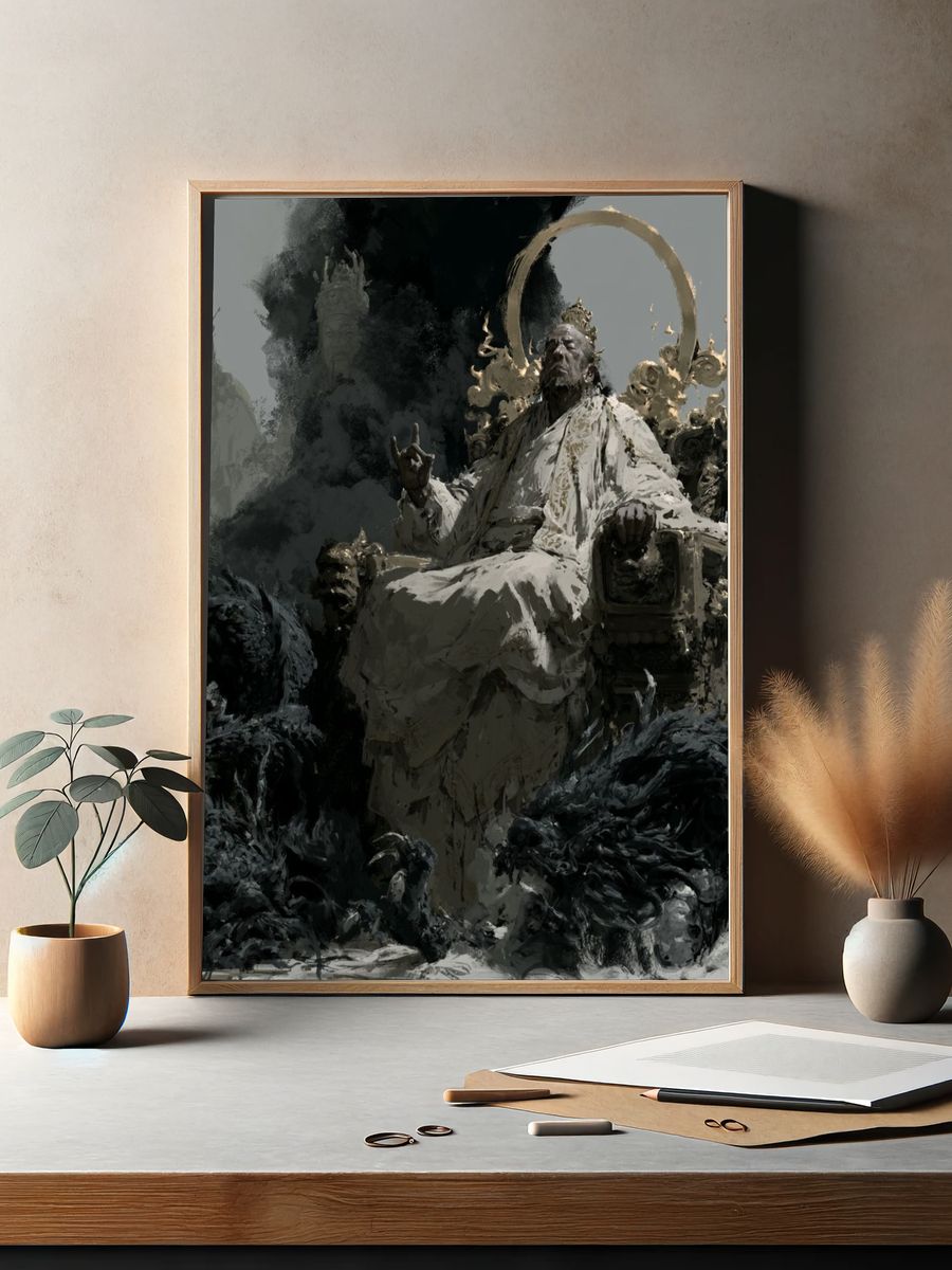 Mythic Throne Digital Art Print. — room view 2