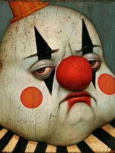 Sad Clown Portrait Print. poster