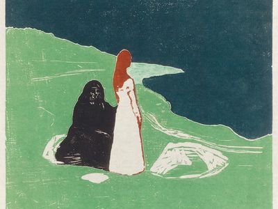 Two Women Shore (1898) Edvard. poster print