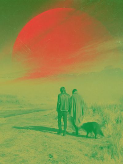 Surreal Red Sun Landscape Poster.