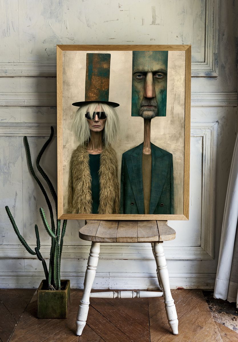 Surreal Portrait Duo Fine-Art Print. — room view 1