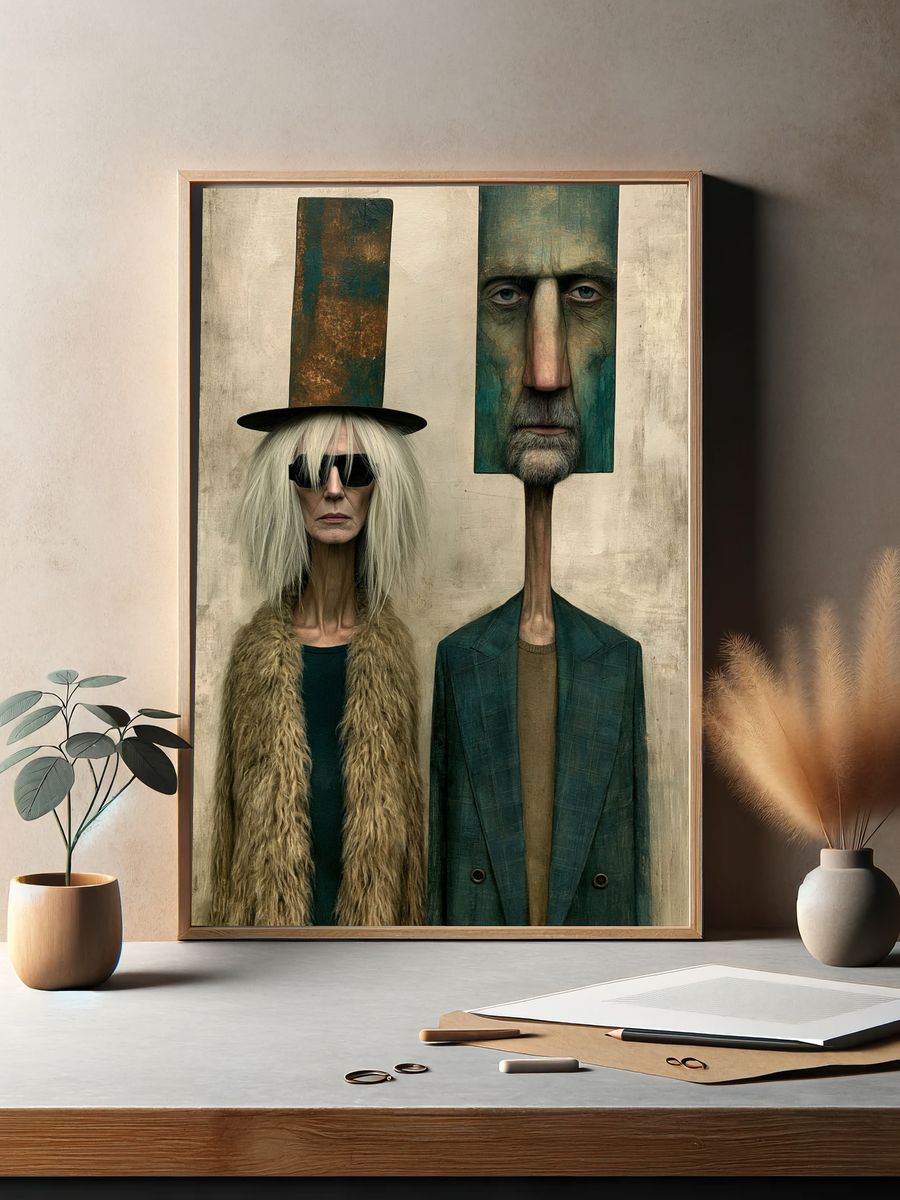 Surreal Portrait Duo Fine-Art Print. — room view 2