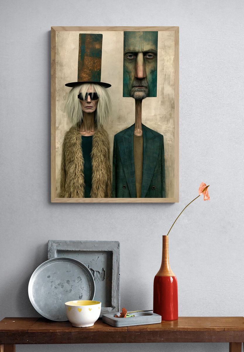 Surreal Portrait Duo Fine-Art Print. — room view 3