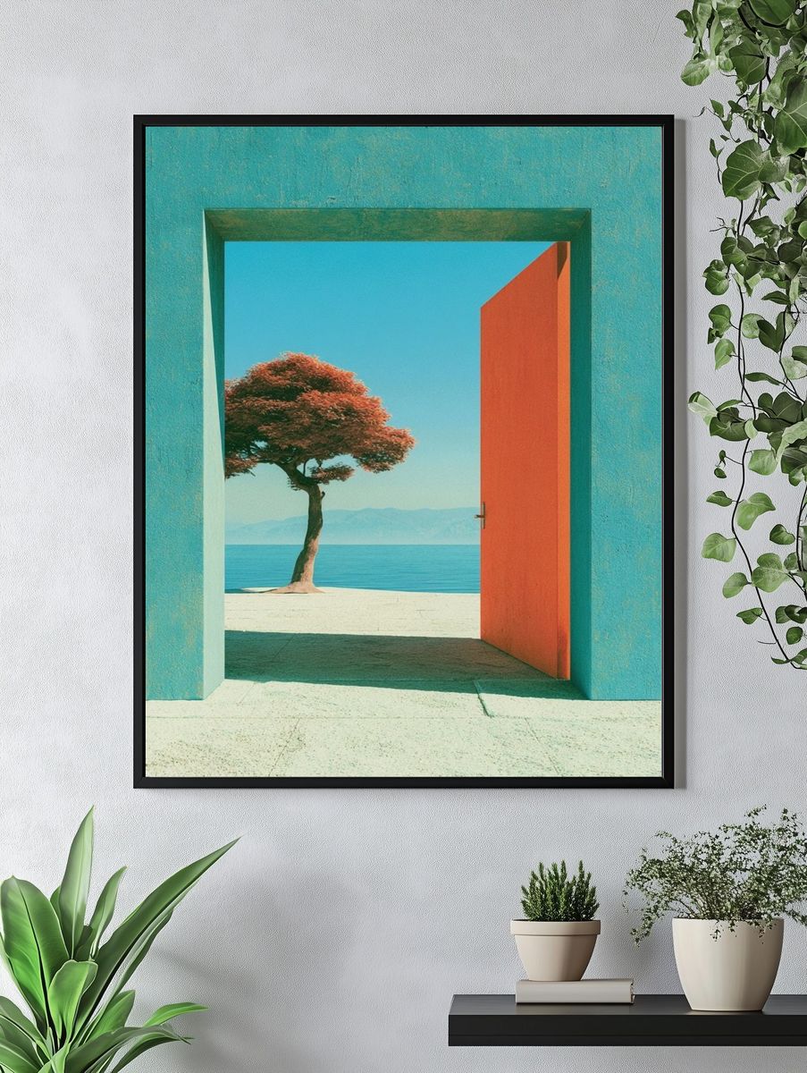 Seaside Doorway Surreal Print. — room view 4