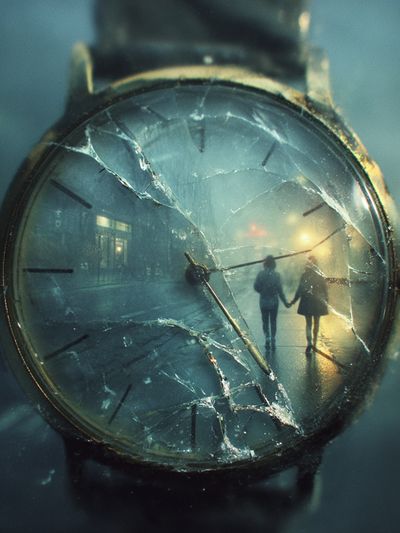 Broken Time Watch Surreal Print.