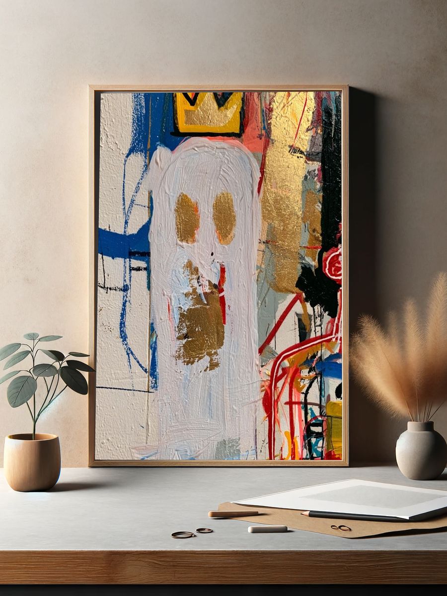 Abstract Graffiti Face Poster. — room view 2