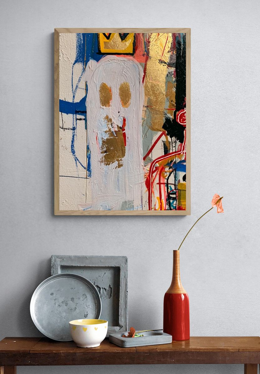 Abstract Graffiti Face Poster. — room view 3