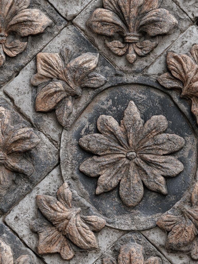 Stone Floral Relief Poster. poster — fine-art art
