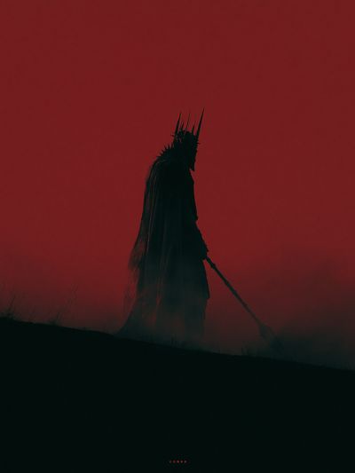 Dark Red Hooded Figure Poster. poster