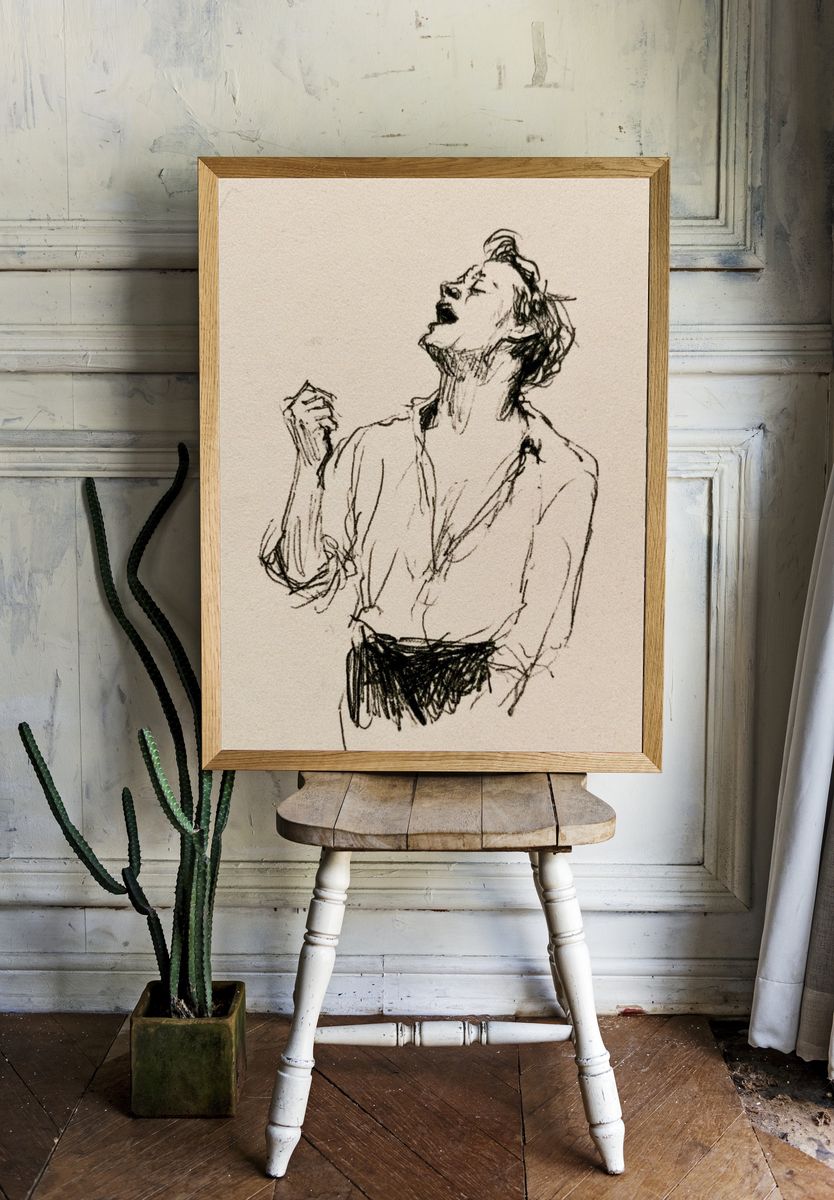 Singing Figure Sketch Poster. — room view 1