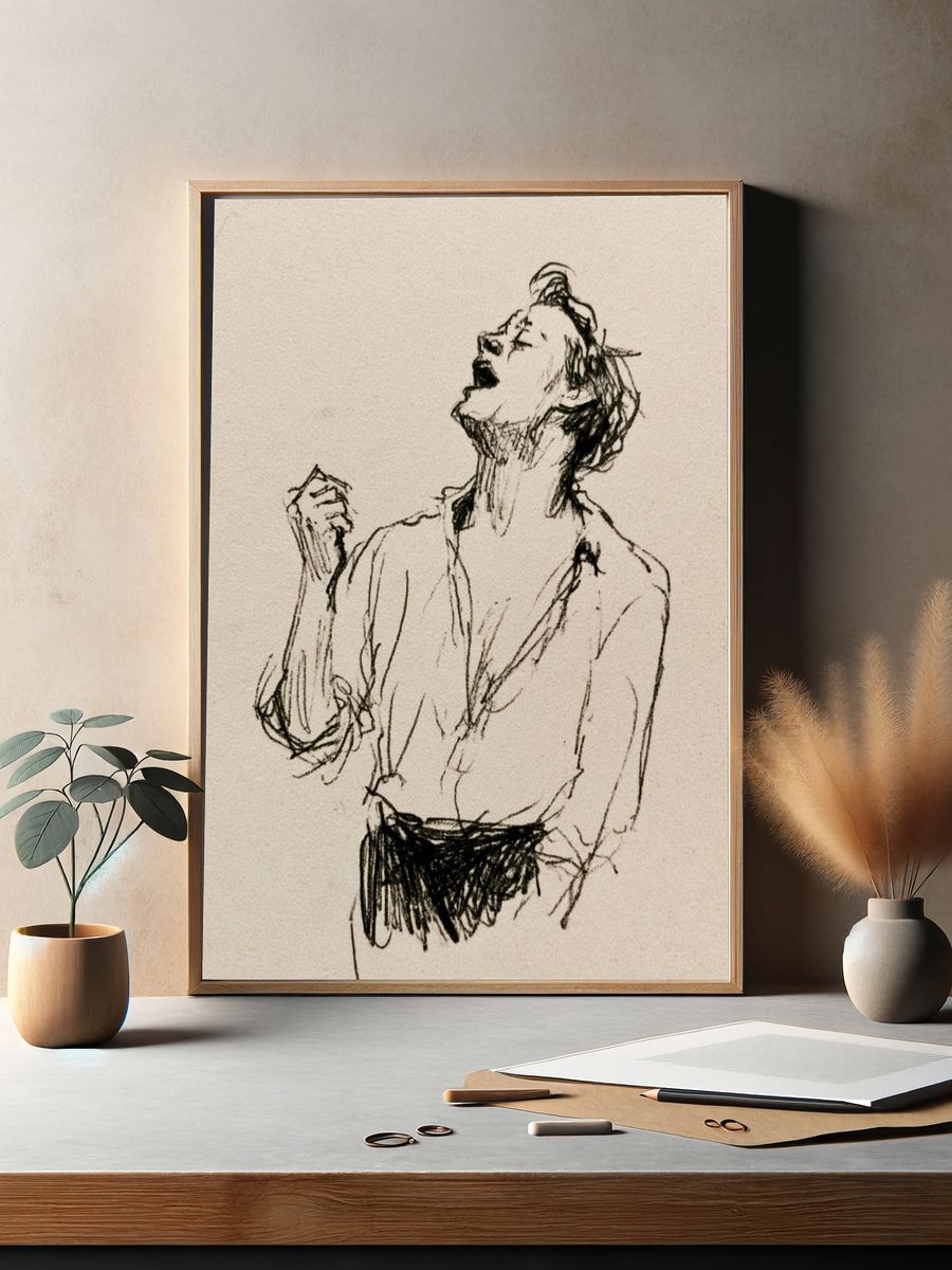 Singing Figure Sketch Poster. — room view 2
