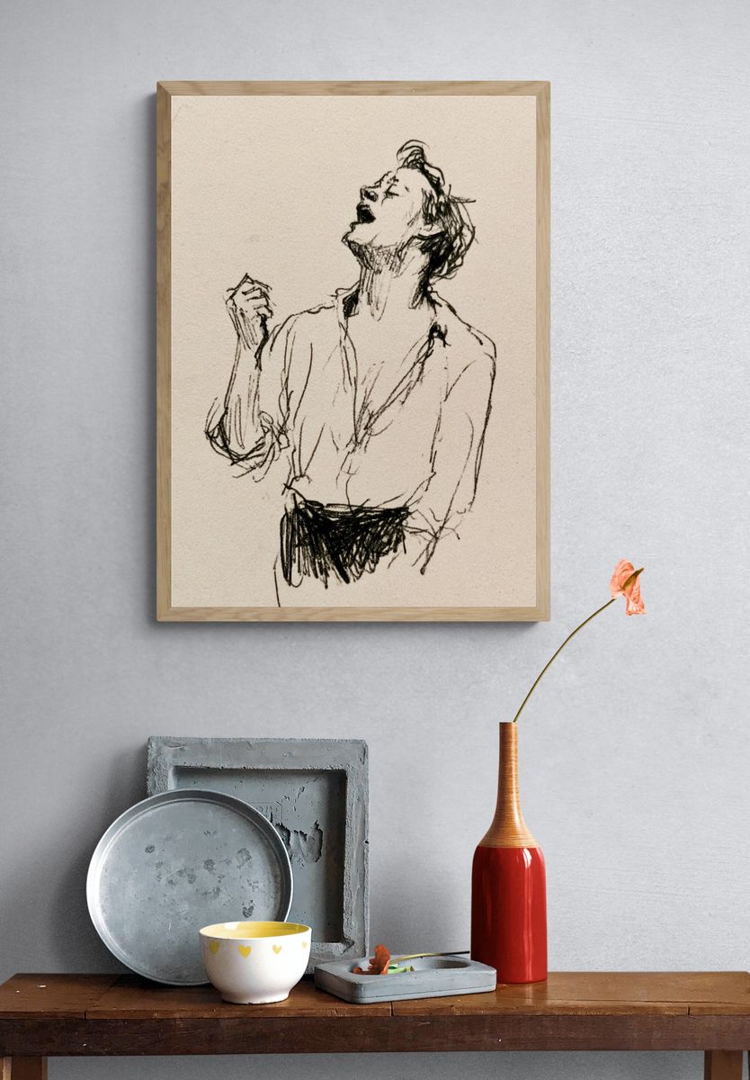 Singing Figure Sketch Poster. — room view 3
