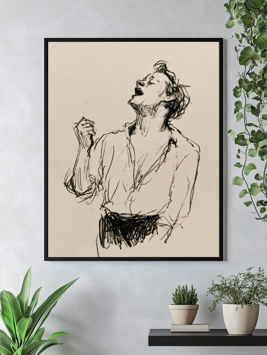 Singing Figure Sketch Poster. — room view 4